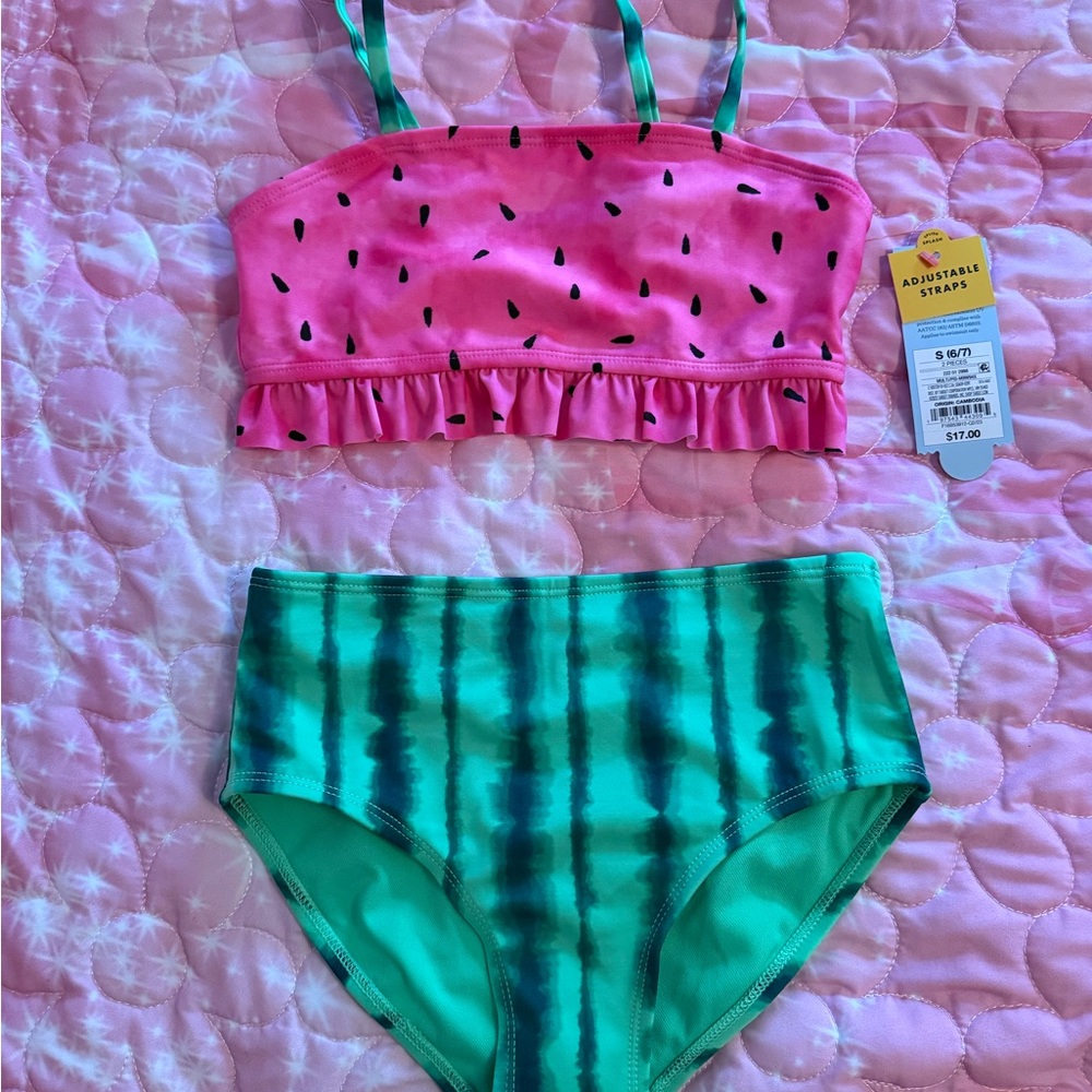 🚫SOLD🚫Girl Pink Watermelon Bikini Set